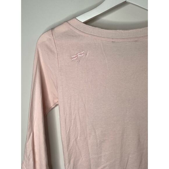 Compagnia Italiana Beaded Sequin Roundneck Top Cotton Pale Pink Women's Sz Small - Picture 7 of 10